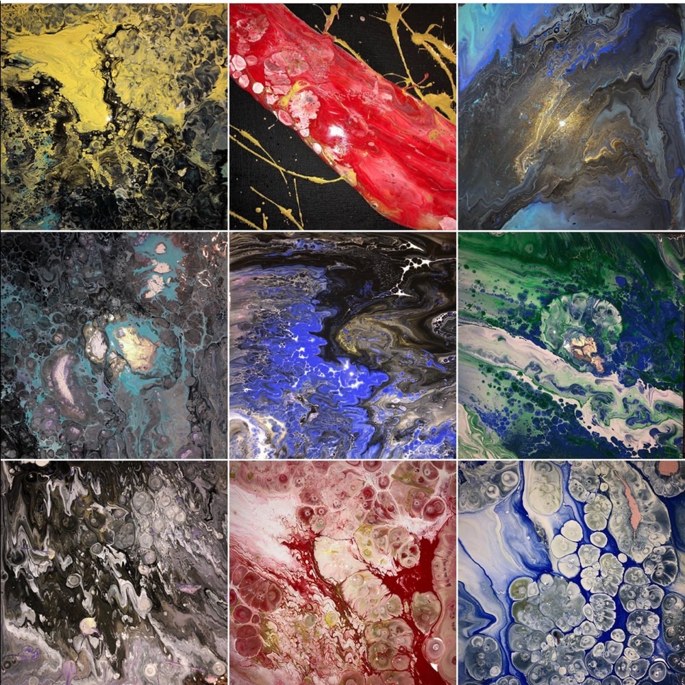 ACRYLIC POURING PAINTINGS